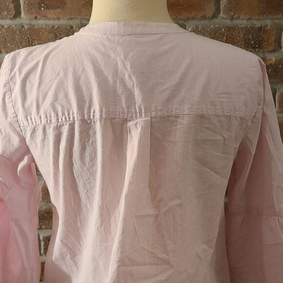J. CREW Size 4 Pink White Button Up Blouse - Picture 4 of 5